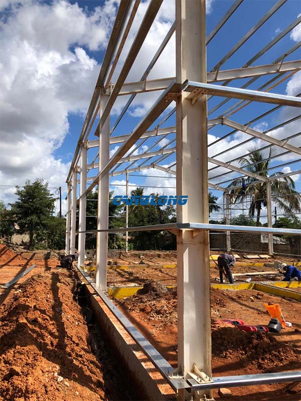 instalación de almacén de estructura de acero