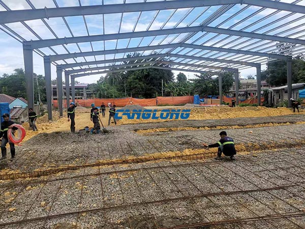 Construcción de almacén frigorífico con estructura de acero en Filipinas