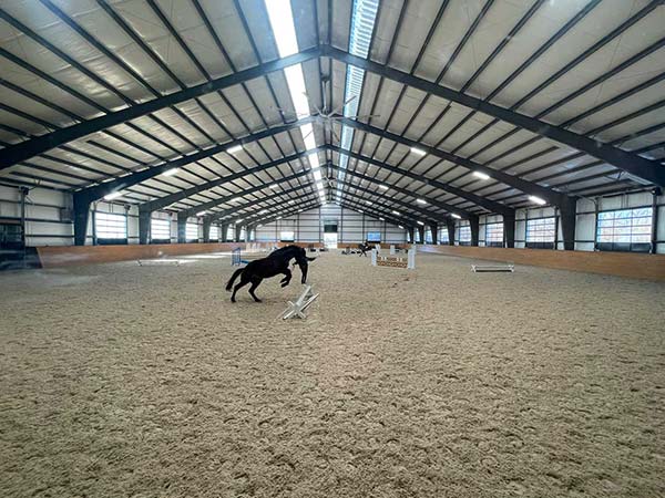 pista de carrera de caballo interior