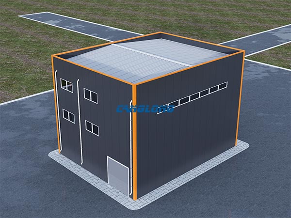 modelo 3D de oficina de fábrica de 3 pisos